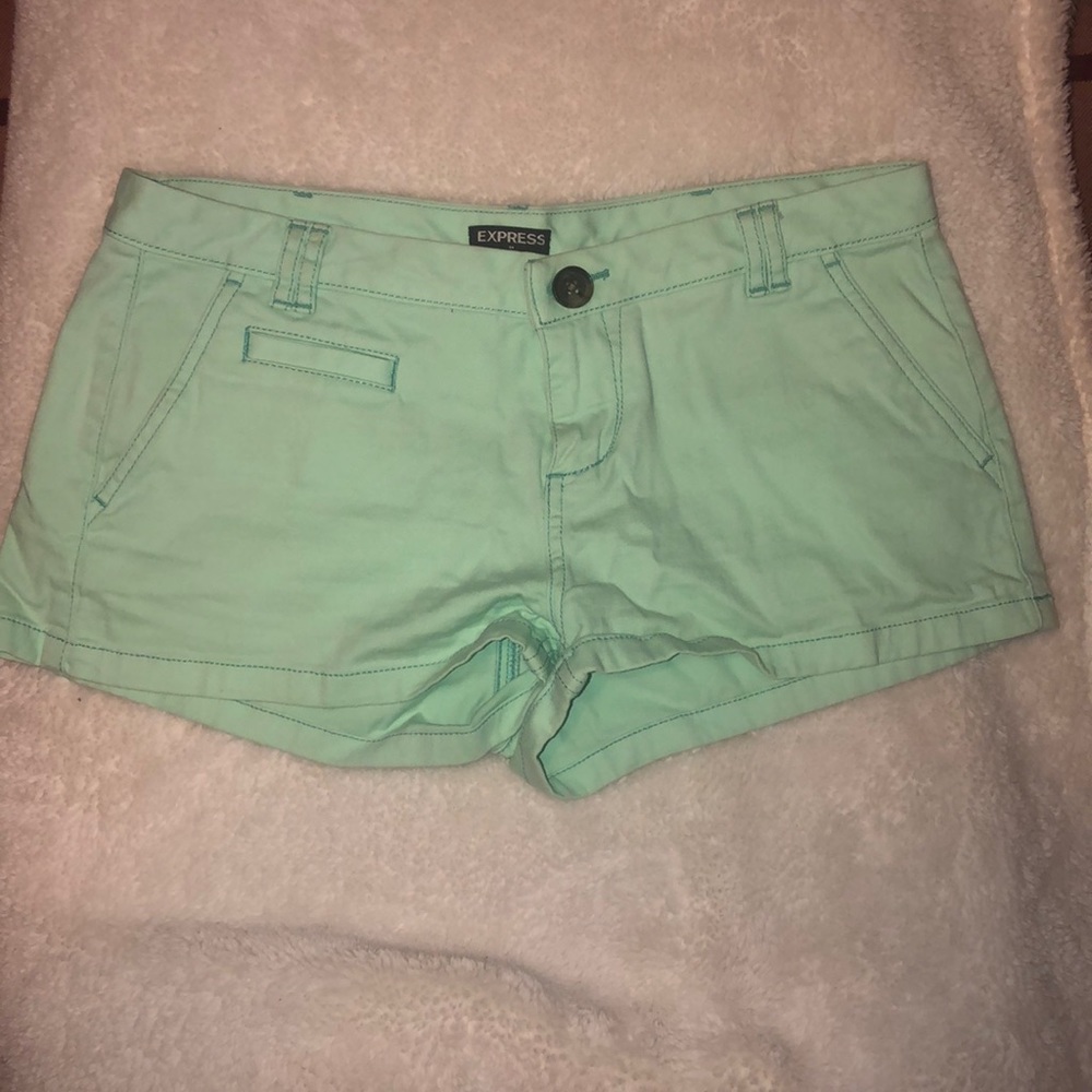 Express Mint Color Cargo shorts